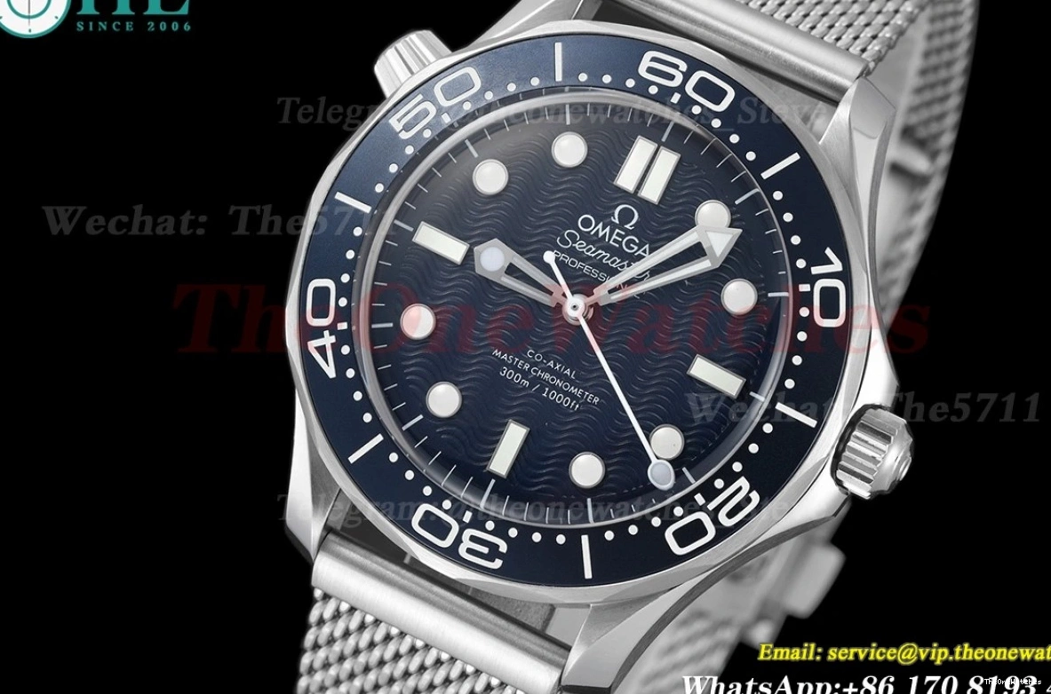 Dial Seamaster Mod SS 300m Blue SS James BLSF 42mm A8806 Bond 60th 0305